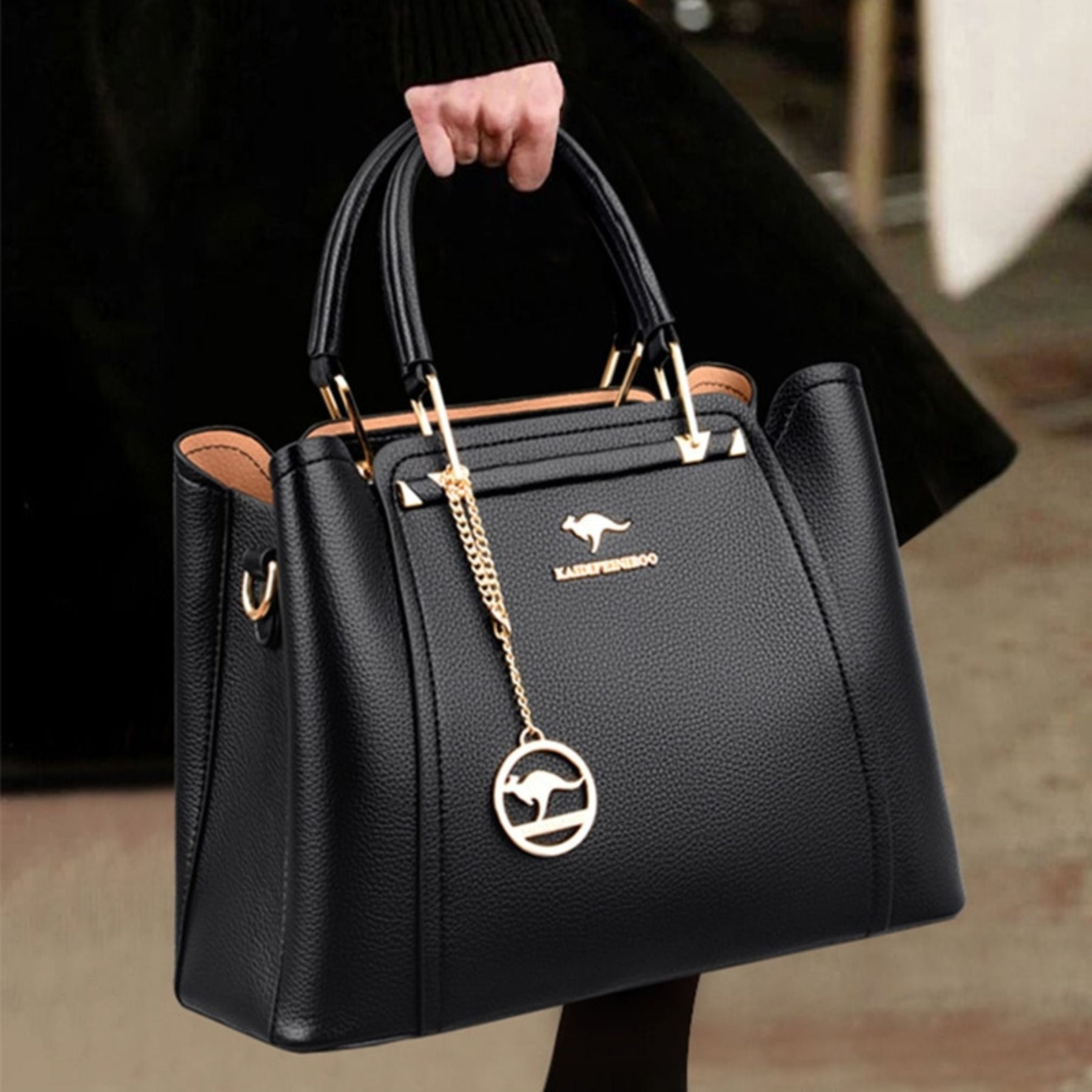 Bolsa Feminina de Couro Legítimo Luxuosa Elégora